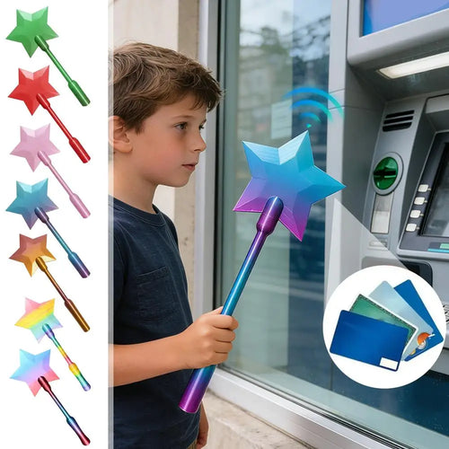 Creative 3D Print Wand Tap To Pay Card Holder Cute Magic Star Wand Card Case Portable Figurine Decor Funny Birthday Gift