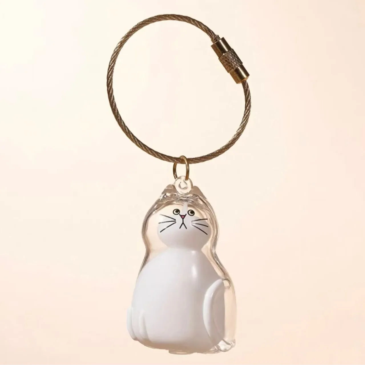 Pet Hair Memorial Resin Storage Capsule Creative Cat/Dog Hair Pendant Unique Keychain Novel Trendy Souvenir Car Decorate Gift