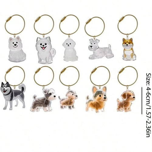 Pet Hair Memorial Resin Storage Capsule Creative Cat/Dog Hair Pendant Unique Keychain Novel Trendy Souvenir Car Decorate Gift